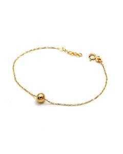 Real Gold 6 MM Ball Adjustable Size Bracelet - Model 0025 BR1704