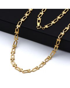 Real Gold GZTF Hardware Solid Textured Chain Necklace 4725 (45 C.M) CH1236