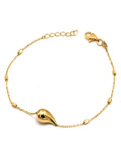 Real Gold 6 Roller Teardrop Adjustable Size Bracelet 1678 (16 + 3 = 19 C.M) BR1776
