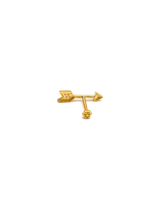 Real Gold Arrow Heart Nose Piercing With Screw lock 0101 NP1008