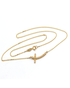Real Gold Luxury Stone Cross Necklace 0141 N1414