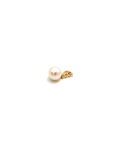 Real Gold Natural Pearl with 3 Stones Pendant 0419 P 2018