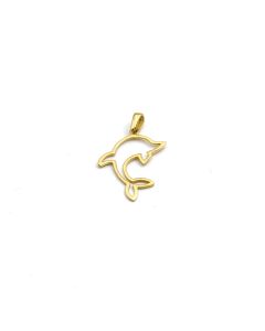 Real Gold Plain Dolphin Pendant - Model 0129 P 1965