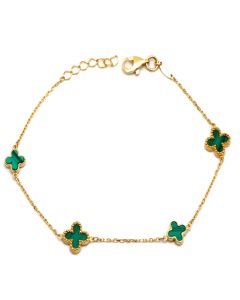 Real Gold 4 Clover Green Luxury Bracelet - Model GZJVN1859 BR1761