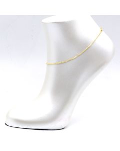 Real Gold Plain Cable Chain Anklet 8353 (26 C.M) A1342
