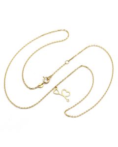 Real Gold Heart Stethoscope Adjustable Size Necklace (45 C.M) 7887 N1454