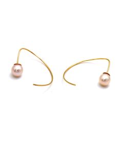 Real Gold Hook Pearl Earrings Set - Model 0955 E1954
