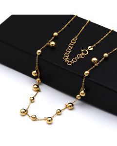 Real Gold 17 Dangler Balls Adjustable Size Necklace (40+5 = 45 C.M) 2302 N1543