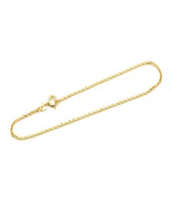 Real Gold Plain Cable Chain Bracelet (19 C.M) - Model 8353 BR1820