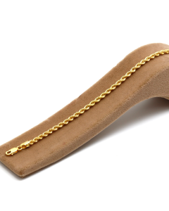 Real Gold Solid Thick Rope Chain Bracelet 4 MM 2603 (17 C.M) BR1574