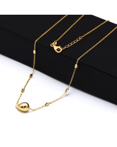 Real Gold Roller Teardrop Adjustable Size Necklace (40 + 5 = 45 C.M) 1678 N1493