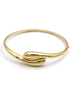 Real Gold Teardrop Bangle 1244 - (SIZE 13) BA1695