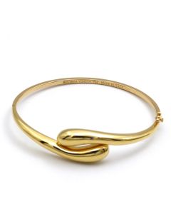 Real Gold Teardrop Bangle 1244 - (SIZE 14) BA1664