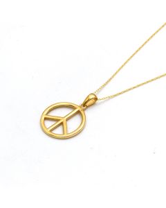 Real Gold Peace Symbol Necklace 0181 CWP 2027
