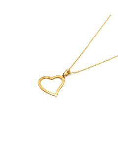 Real Gold Flat Heart Design Necklace 0224 CWP 1940