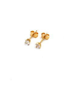 Real Gold Five Base Stone Stud Earrings Set - Model 0233 E1965