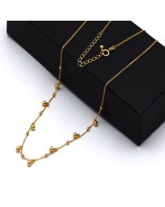 Real Gold 17 Dangler Balls Adjustable Size Necklace (40+5 = 45 C.M) 1246 N1544