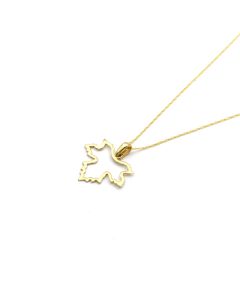 Real Gold Maple Leaf Design Necklace - Model 0074 CWP 1962