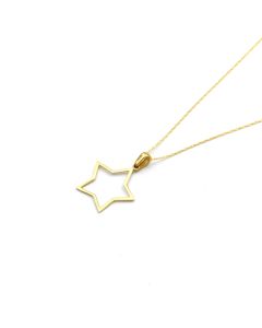 Real Gold Plain Star Design Necklace - Model 0110 CWP 1961