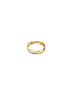 Real Gold 2 Color Maze Hoop Ring (Size 9) - Model 6495-YW R2556