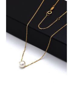 Real Gold Single Pearl Adjustable Size Necklace (45 cm) 0912 N1513