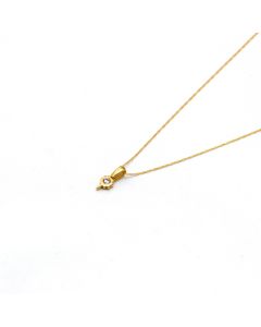 Real Gold Pendant with Small Flower and Stone Design - Model 0063 CWP 1949