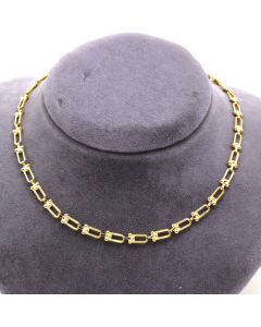 Real Gold GZTF Hardware Solid Textured Chain Necklace 4725 (45 C.M) CH1236