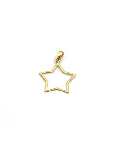 Real Gold Plain Star Design Pendant - Model 0110 P 1961