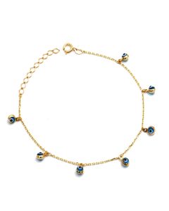 Real Gold 7 Evil Eye Bracelet 2493 (19 C.M) BR1857