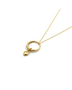 Real Gold Dangler Heart Necklace - Model 0433 CWP 2003
