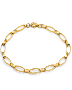 Real Gold Bigger Twisted Oval Link Chain Luxury Bracelet (19 CM) 2675 BR1714