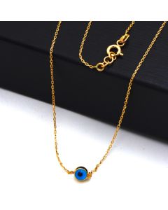 Real Gold Classic Evil Eye Chain Necklace (45 cm) 0635 N1517