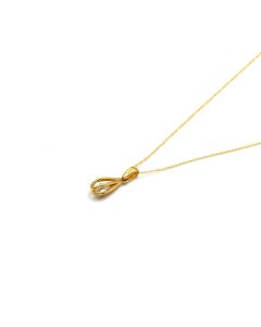 Real Gold Stone in Oval Cage Necklace 0658 CWP 1936