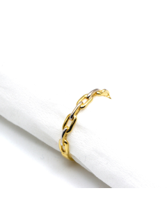 Real Gold 2 Color Cable Twisted Unisex Ring 1090 (SIZE 5) R2273