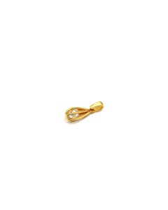 Real Gold Stone in Oval Cage Pendant 0658 P 1936