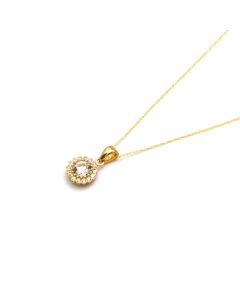 Real Gold Round Stone Necklace 1350 CWP 2021