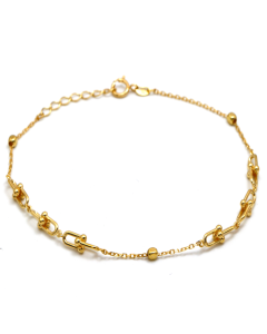 Real Gold Small GZTF with Square Beads Adjustable Size Bracelet 8877 BR1601