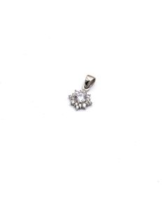 Real White Gold Star Stone Pendant 0087-W P 2022