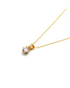 Real Gold Single Stone Necklace 0044 CWP 2024
