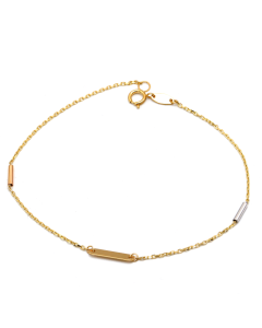 Real Gold Luxury 3-Color Roller Sleeves Plate Design Bracelet - Model 1018 BR1673