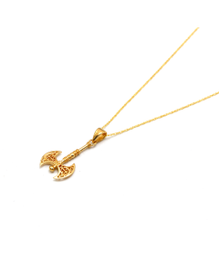 Real Gold Luxury Double-Sided AXE Necklace - Model 2034 CWP 1927