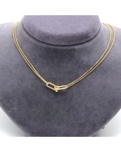 Real Gold GZTF Dual-Chain Adjustable Size Necklace (40 cm) 0372-25KL N1507