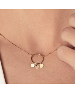 Real Gold 2 Color Dangler Rosary Adjustable Size Necklace 1111 N1228 - 18K Gold Jewelry