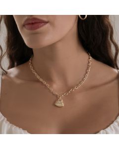 Real Gold GZCH Heart Necklace LVA1640 (40 CM) N1504