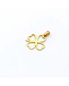 Real Gold 4 Heart Flower Pendant 0177 P 1752