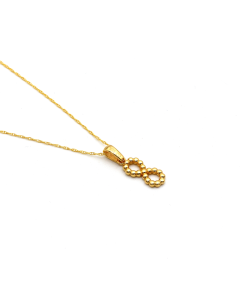 Real Gold Infinity Beads Necklace 0223 CWP 1765
