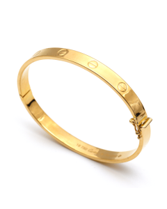 Real Gold Plain Bangle GZJCT0278 - (SIZE 15.5) BA1542