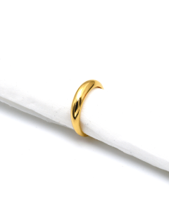 Real Gold Plain Oval Round Ring 1107 (SIZE 4) R2682