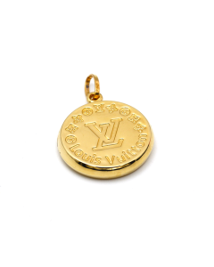 Real Gold GZLV Round Luxury 2 Side 3D Pendant 0500/1KU P 1818