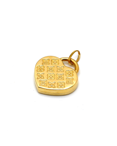 Real Gold GZLV Luxury Heart 2 Side 3D Pendant 0500/2KU P 1820